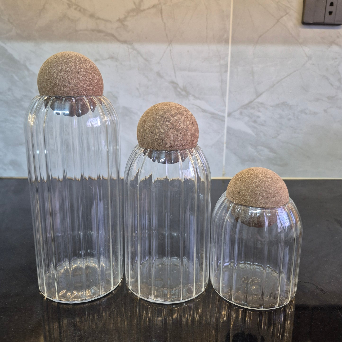 Glass Storage Jars (Set of 3)