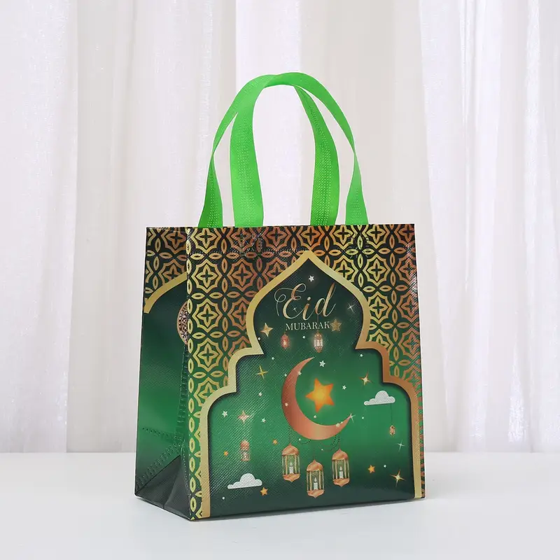 Eid Mubarak Non-Woven Tote Bags – Festive & Reusable! (1 pc in a Pack)