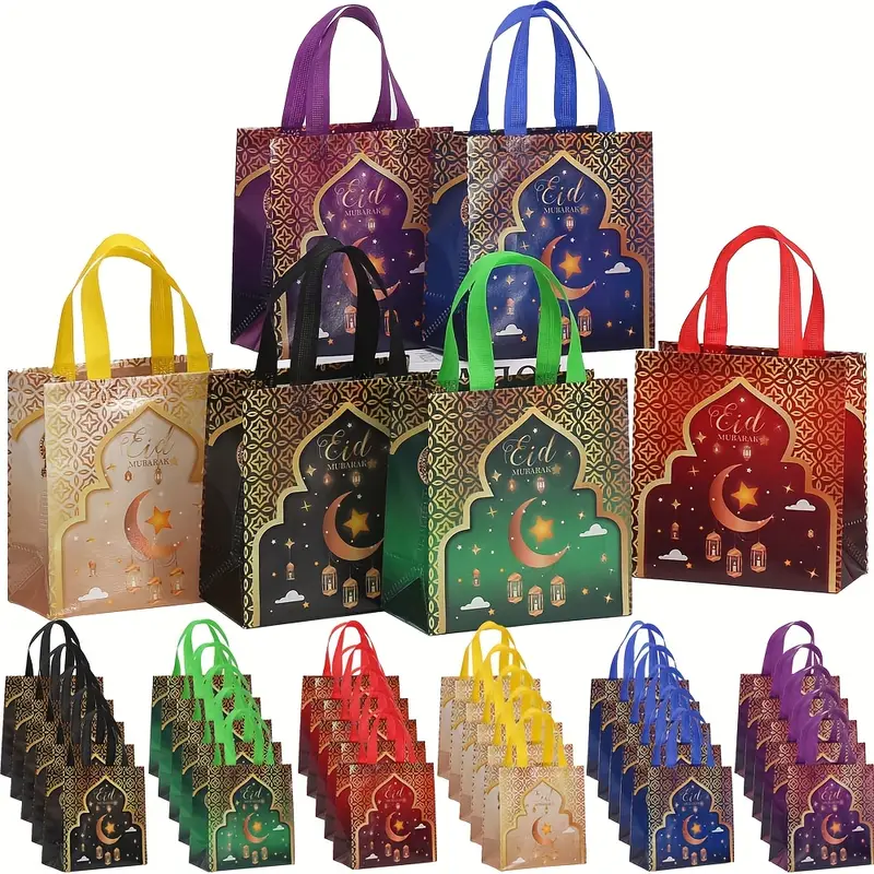 Eid Mubarak Non-Woven Tote Bags – Festive & Reusable! (1 pc in a Pack)