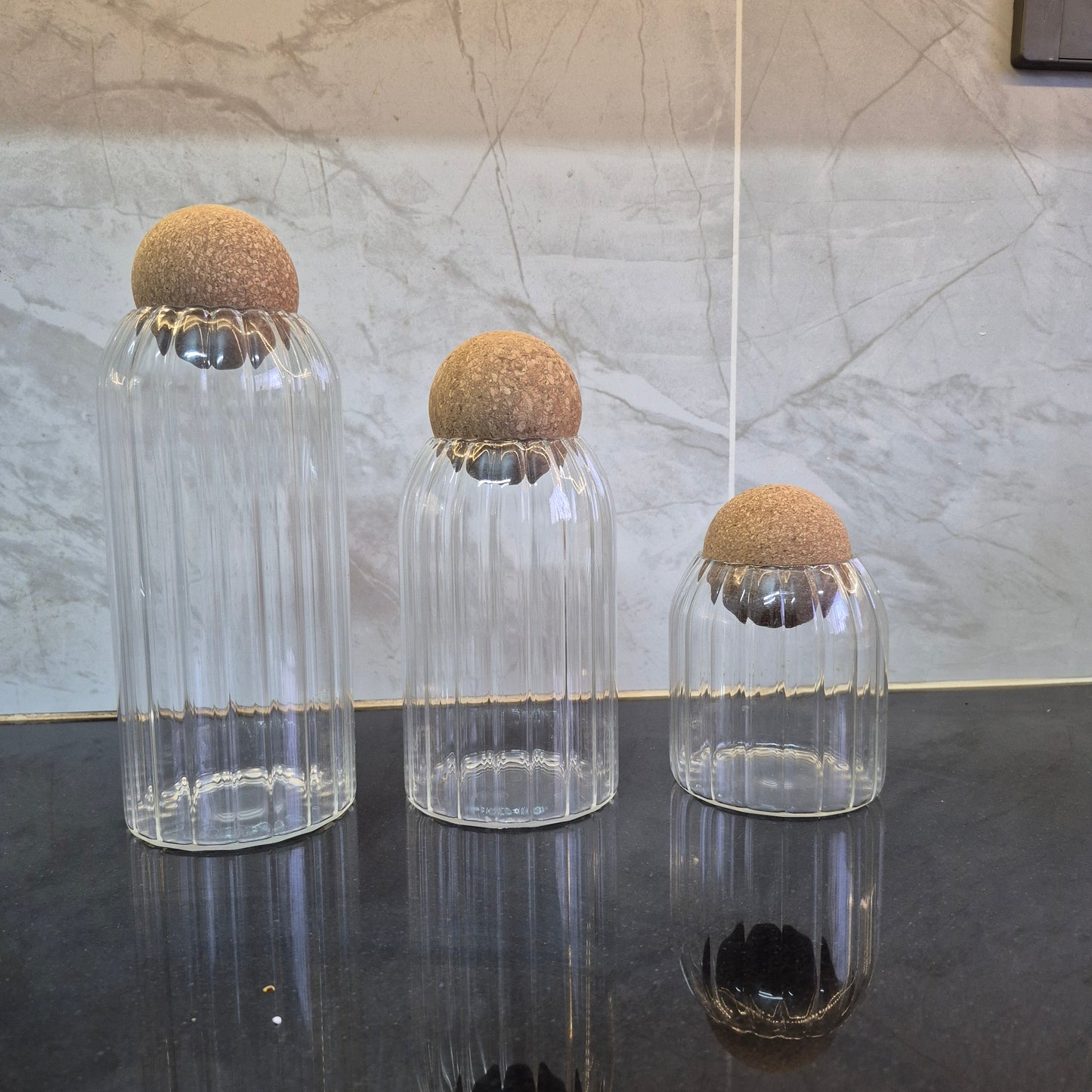 Glass Storage Jars (Set of 3)