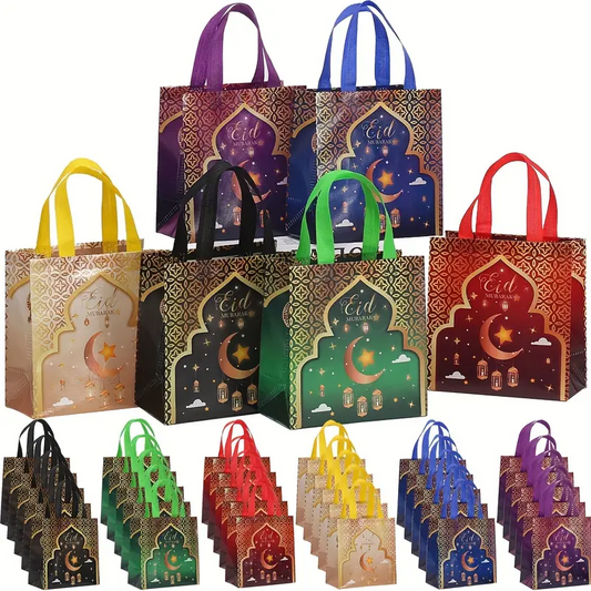 Eid Mubarak Non-Woven Tote Bags – Festive & Reusable! (1 pc in a Pack)