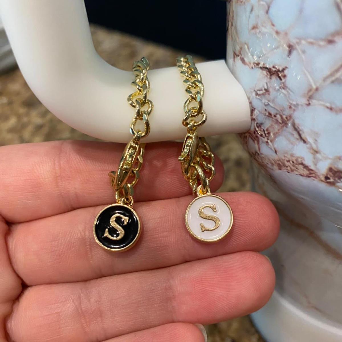 Tumbler Chain Charm - Alphabet