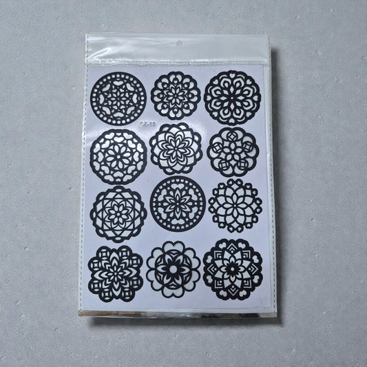Adult Round Mehndi Hena Stencil
