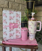 The Stanley X LoveShackFancy Holiday Quencher Pink (WITH FREE INSULATED COFEE MUG)