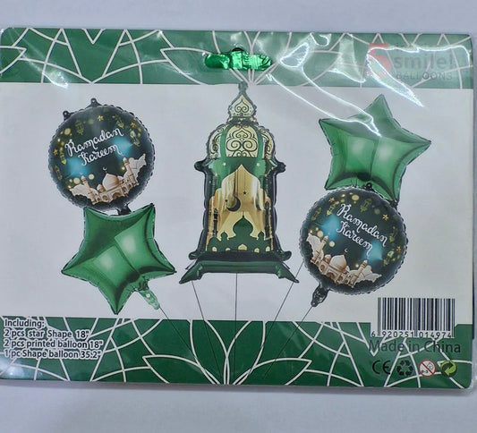 Ramadan Kareem Foil Balloon Set - Pack of 5