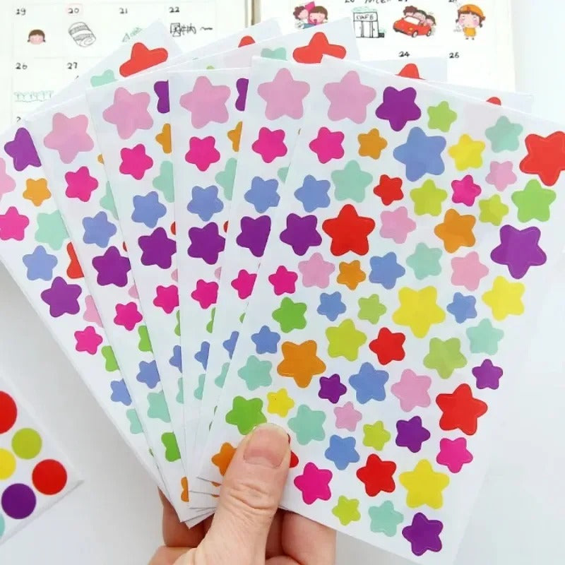 Star & Round Stickers - Pack of 6 - Goody Bag Fillers
