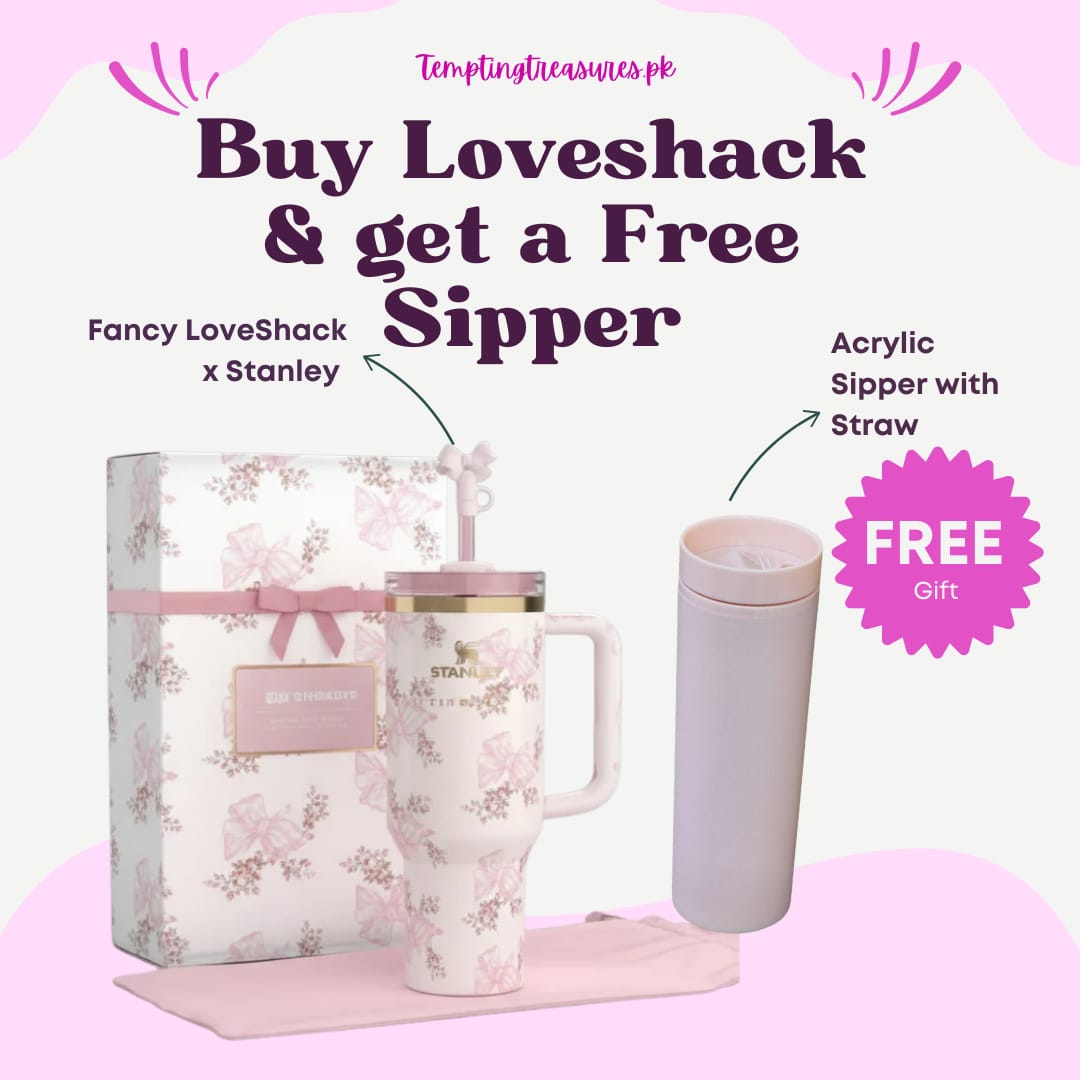 The Stanley X LoveShackFancy Holiday Quencher Pink (with Free Acrylic Sipper)